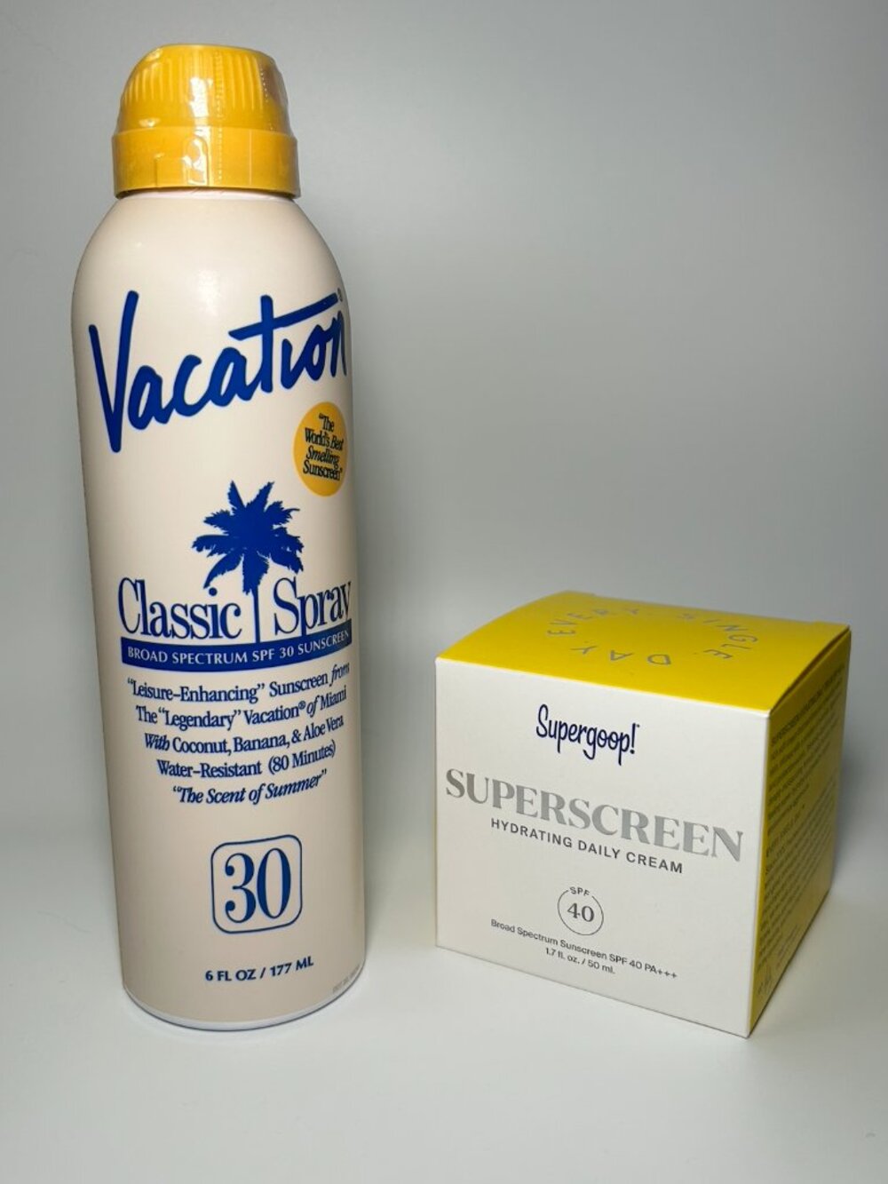 Summer SPF Bundle ☀️ Supergoop! Face Sunscreen + Vacation Spray SPF Body Set NIB